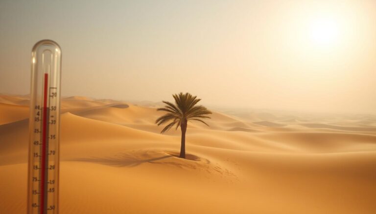 How hot is Dubai desert?
