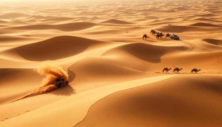 What is the difference between dune bashing and desert safari?